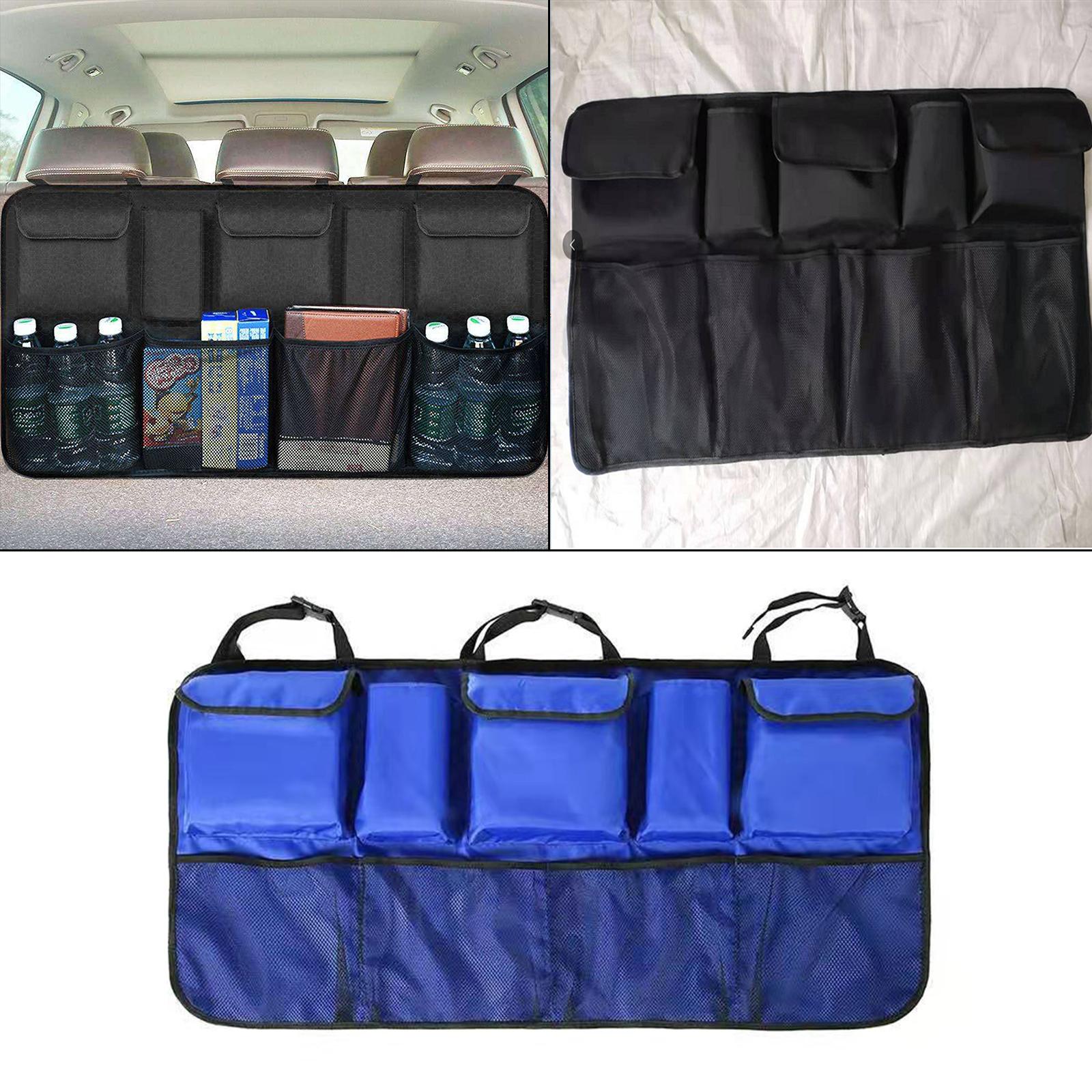 Universal Multi Car Rear Seat Bag Net Bag for Pickup Trucks Accessories Blue