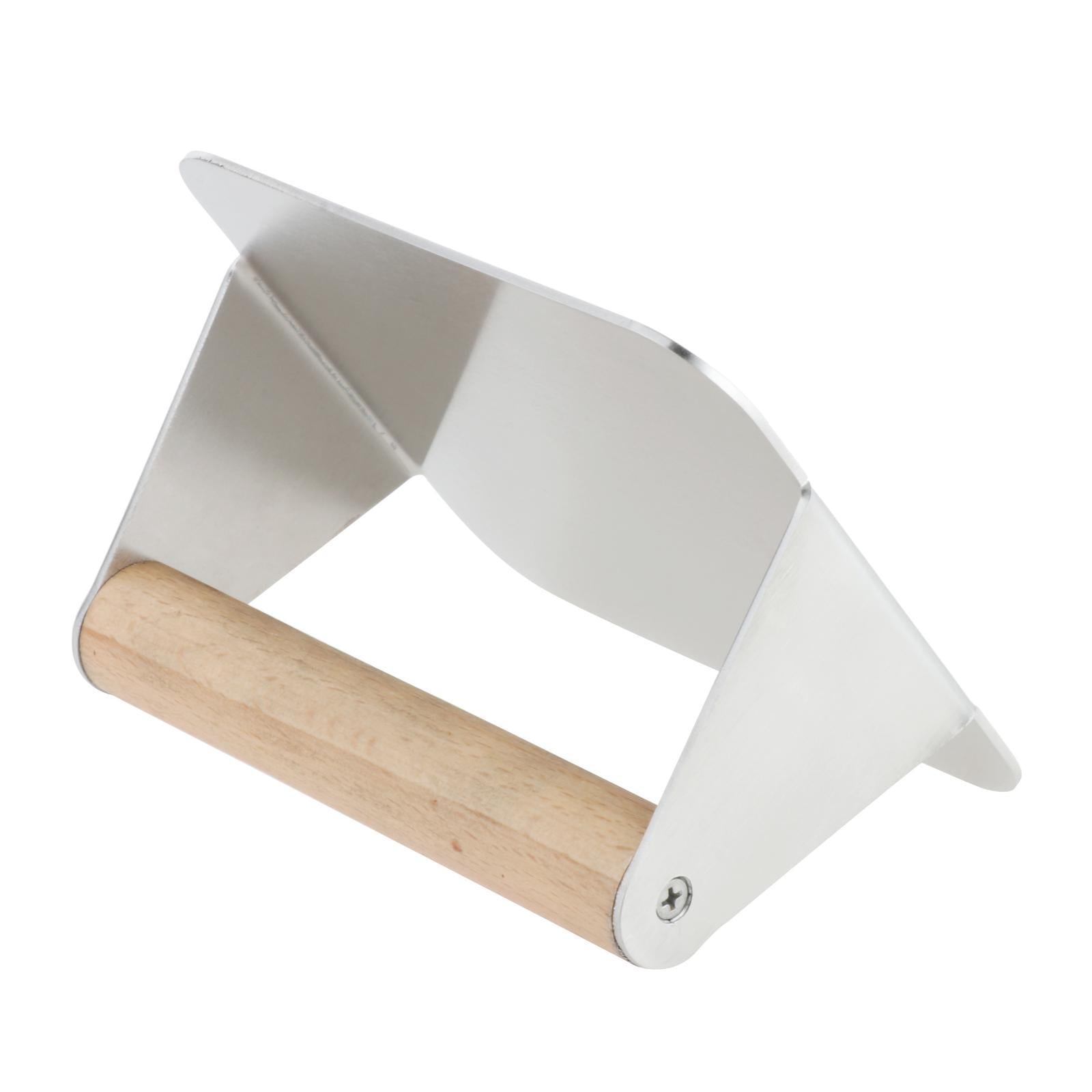 Burger Press Wooden Handle Bacon Rustproof Easy to Clean Accessories Home Square