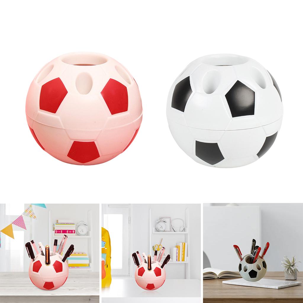 Pen Holder Pen Organizer Holder Office Soccer Shape Pencil Storage Box Red