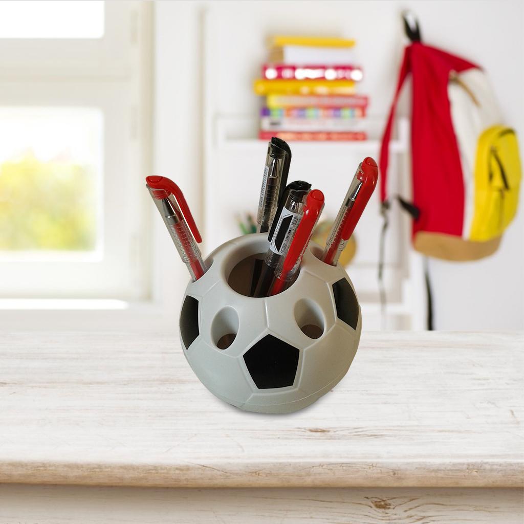 Pen Holder Pen Organizer Holder Office Soccer Shape Pencil Storage Box Black