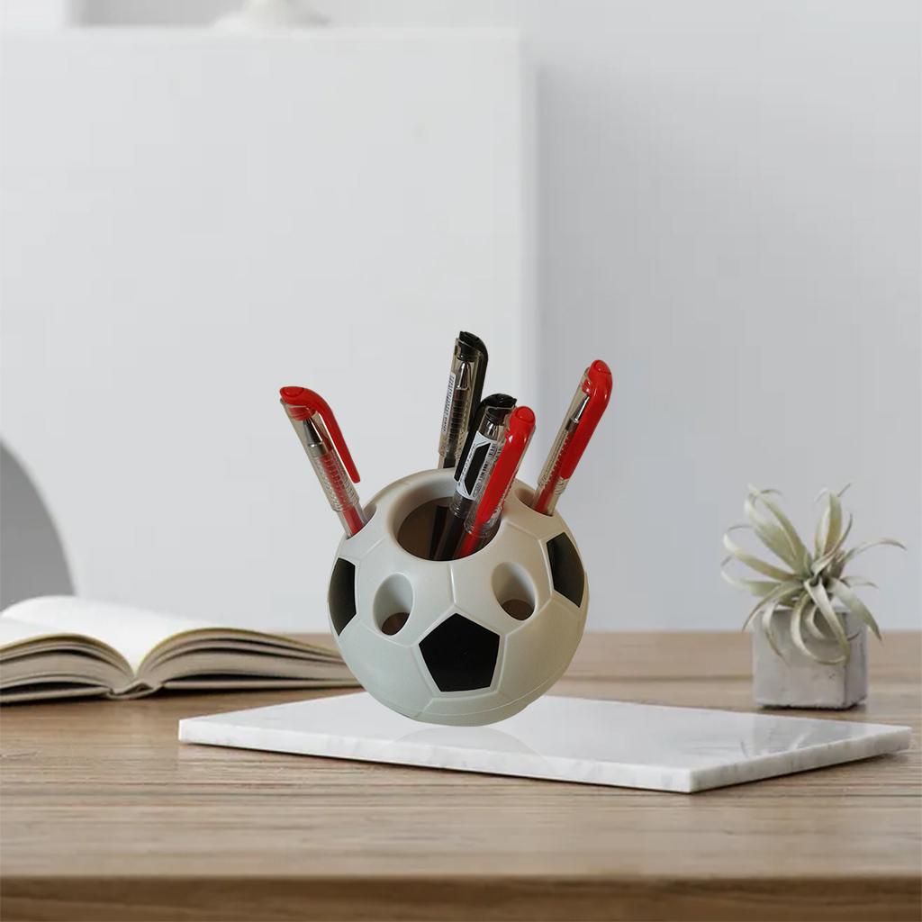 Pen Holder Pen Organizer Holder Office Soccer Shape Pencil Storage Box Black