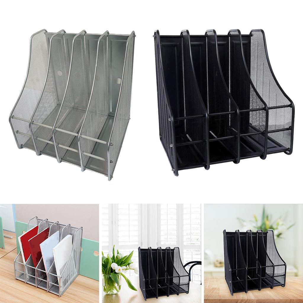 Magazine file Holder Collapsible Wrought Iron for Rack Office Data Storage black