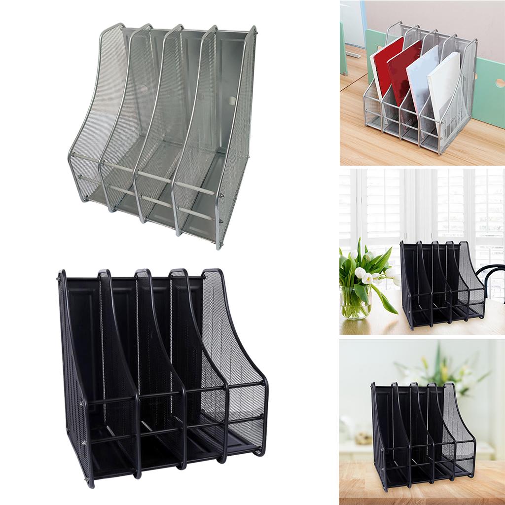 Magazine file Holder Collapsible Wrought Iron for Rack Office Data Storage black