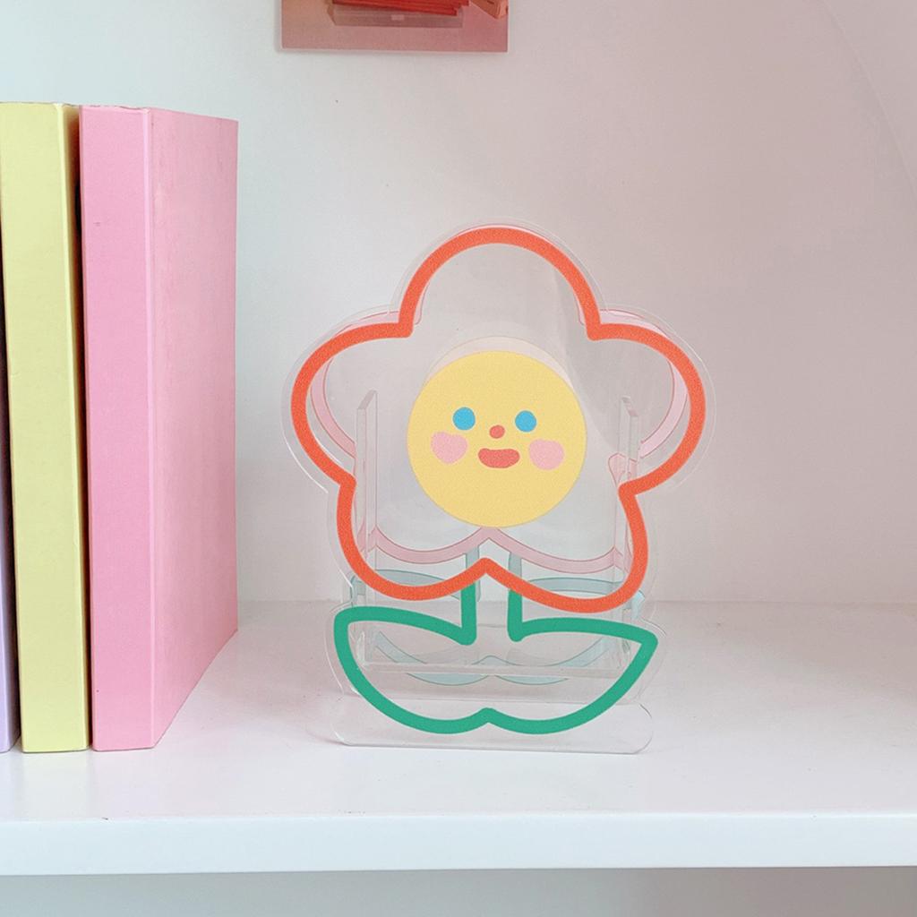 Cute Clear Pen and Pencil Holder Stand School Stationery Acrylic for Desk Smiley Flowers