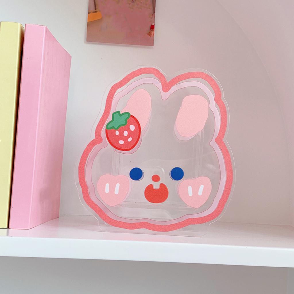 Cute Clear Pen and Pencil Holder Stand School Stationery Acrylic for Desk Rabbit A