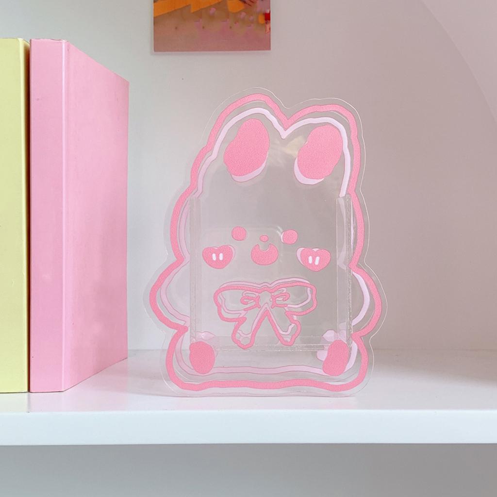 Cute Clear Pen and Pencil Holder Stand School Stationery Acrylic for Desk Rabbit B