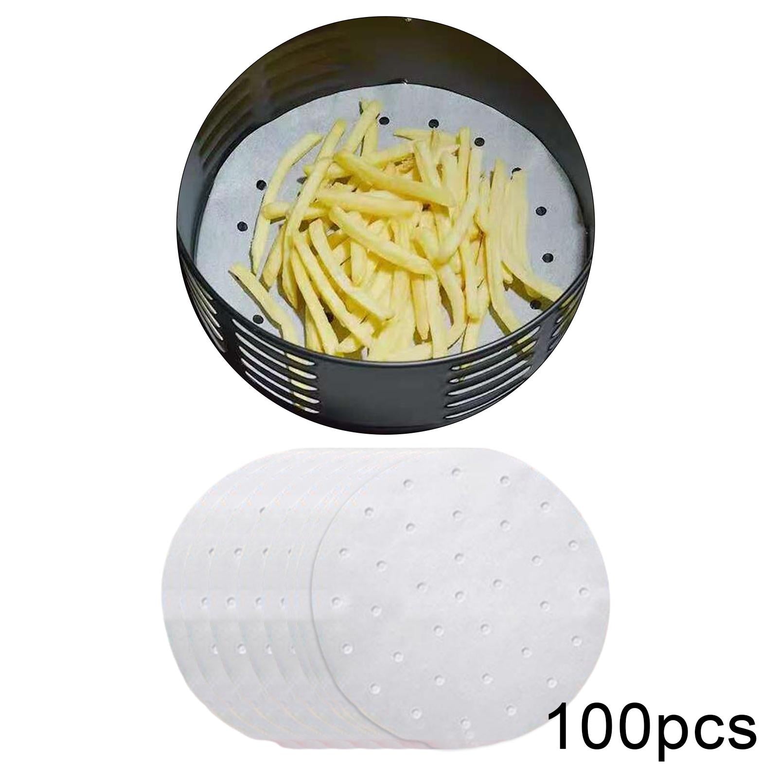 Air Fryer Lining Paper 100 Pack Perforated Parchment Steam Paper Round 20cm