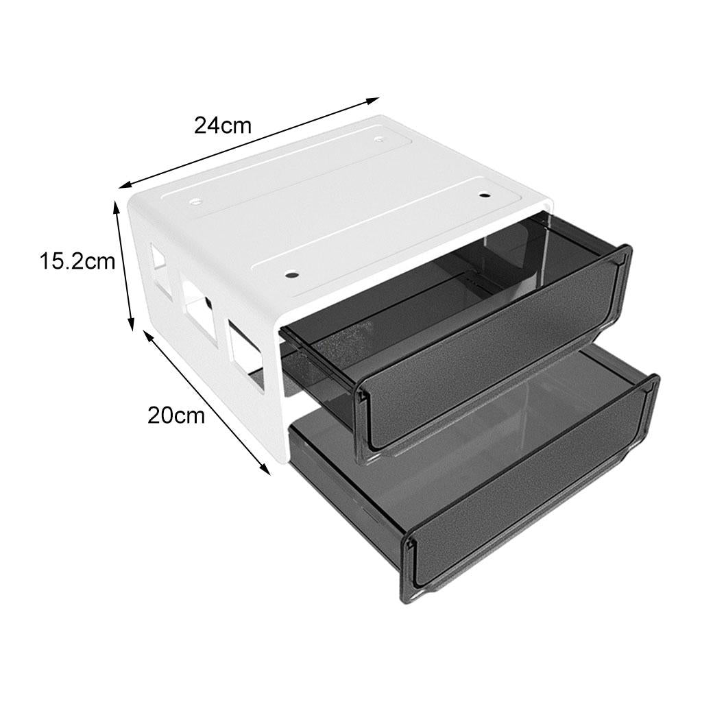 Self Stick Table Storage Box Hidden Storage Box for Sundries Closet Office Black L