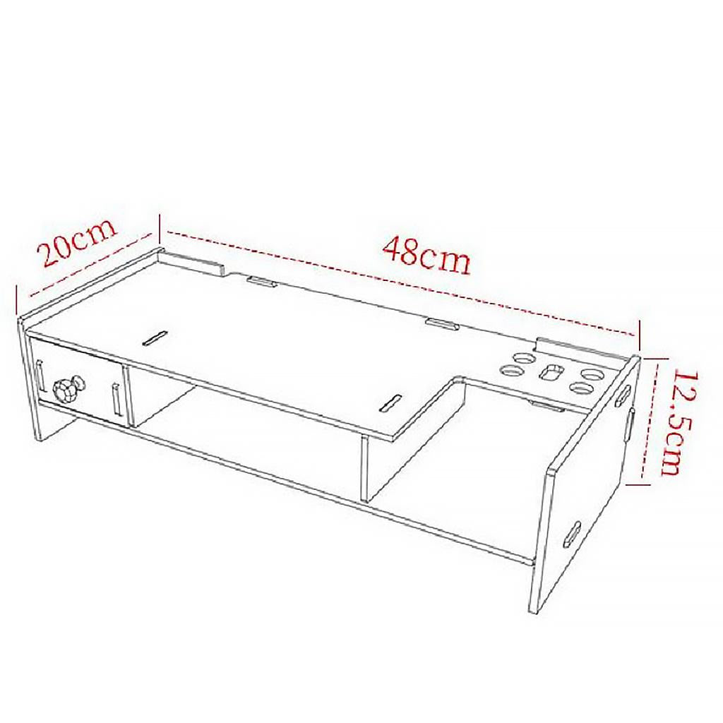 1PC Monitor Stand Riser Storage Holder Increased Platform for Tablet PC black