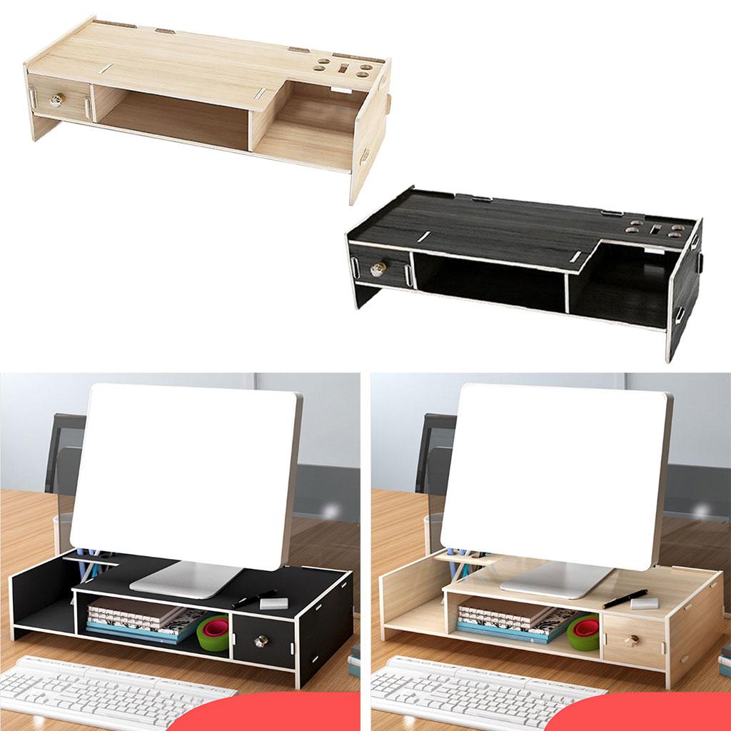 1PC Monitor Stand Riser Storage Holder Increased Platform for Tablet PC black