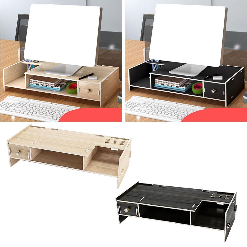 1PC Monitor Stand Riser Storage Holder Increased Platform for Tablet PC black