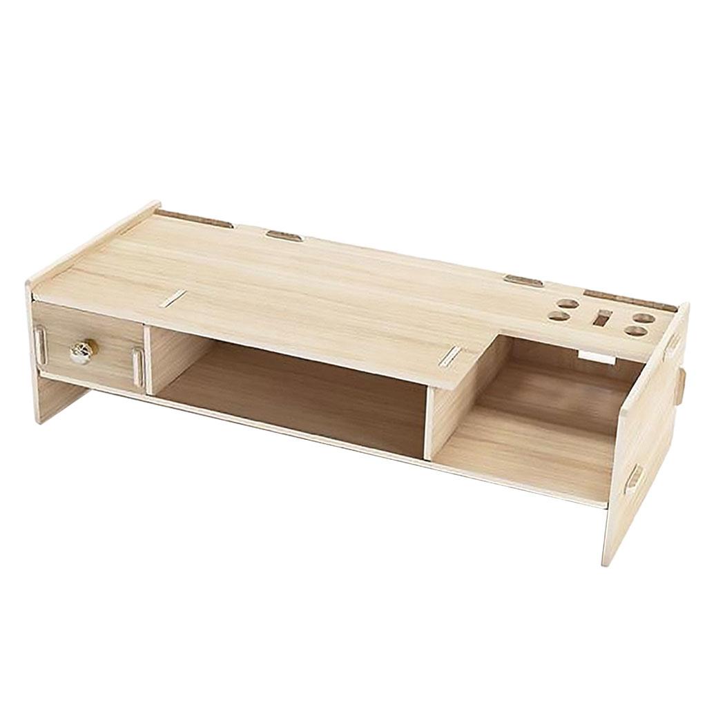1PC Monitor Stand Riser Storage Holder Increased Platform for Tablet PC wood grain