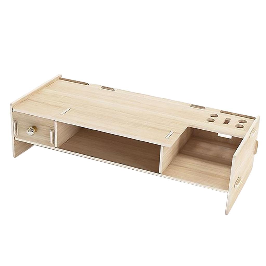 1PC Monitor Stand Riser Storage Holder Increased Platform for Tablet PC wood grain