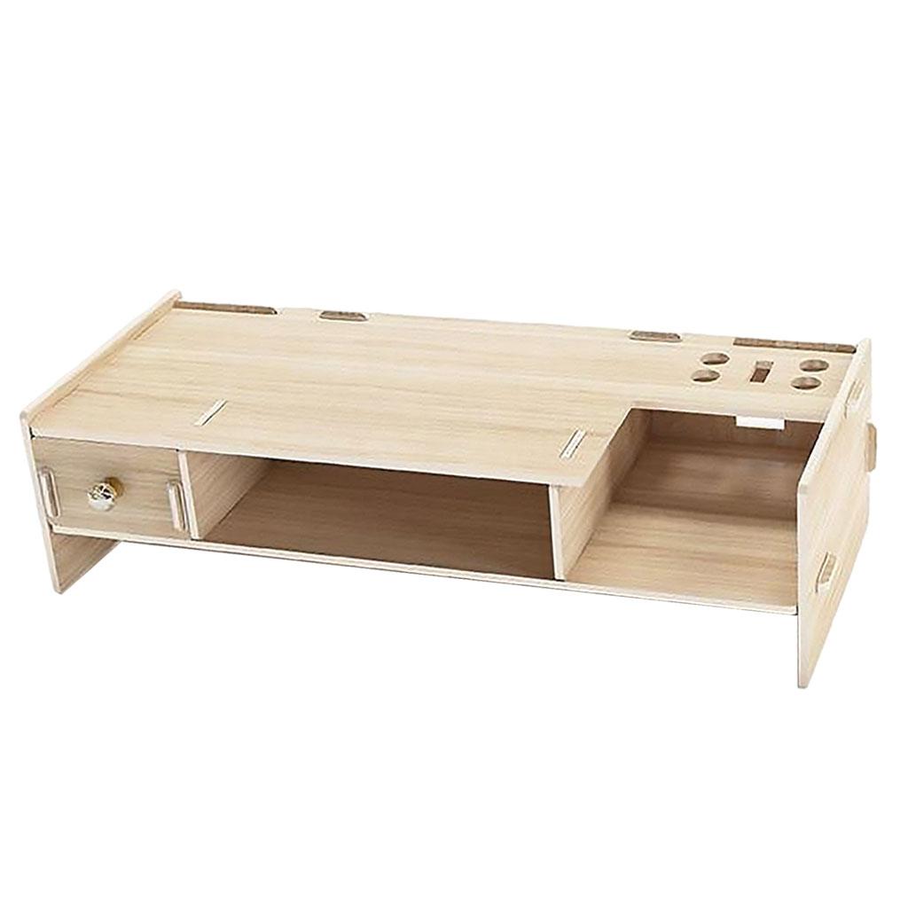 1PC Monitor Stand Riser Storage Holder Increased Platform for Tablet PC wood grain