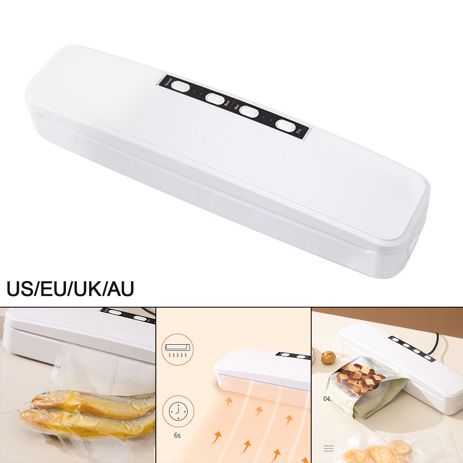 Portable Food Vacuum Sealer Machine Kitchen Tools Food Preservation Plug-US