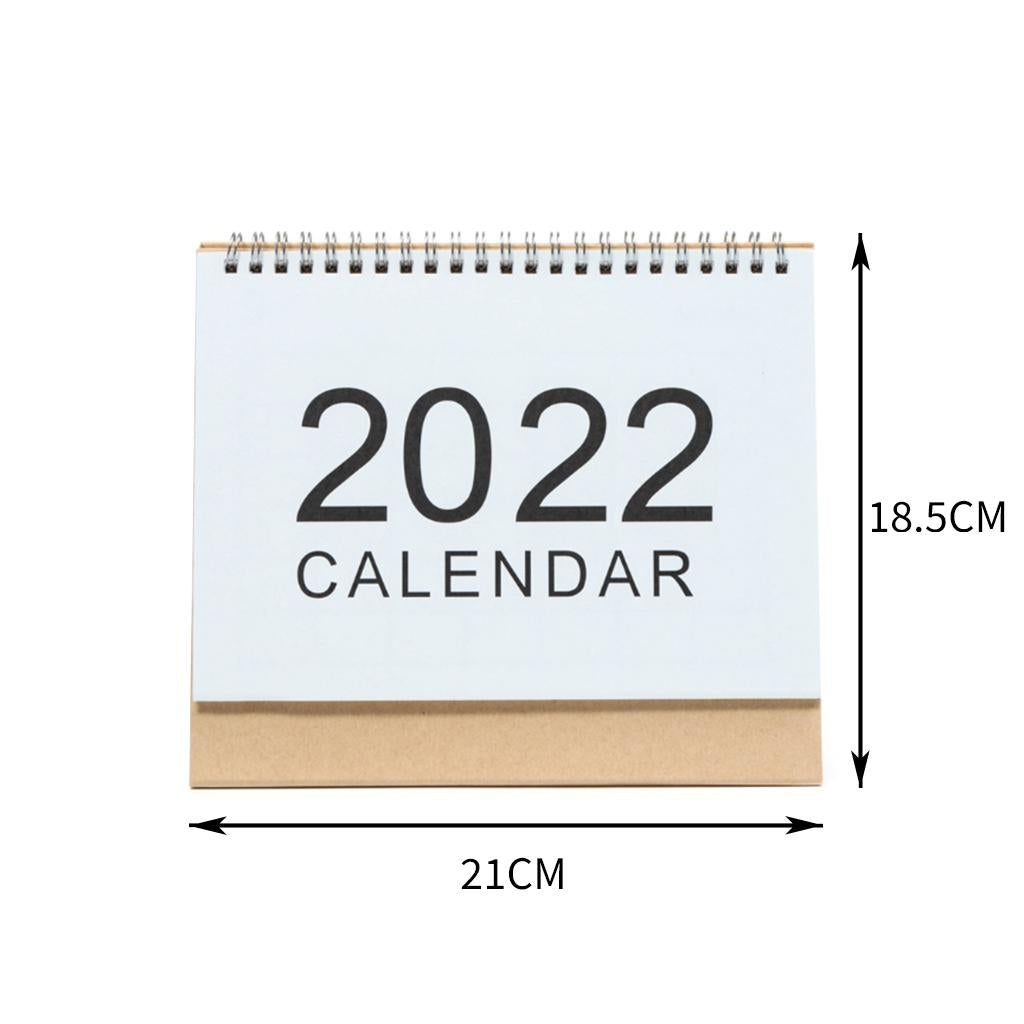 2022 Desk Calendar Coil Wirebound Yearly Simple Design for Desktop Home 18.5x21cm