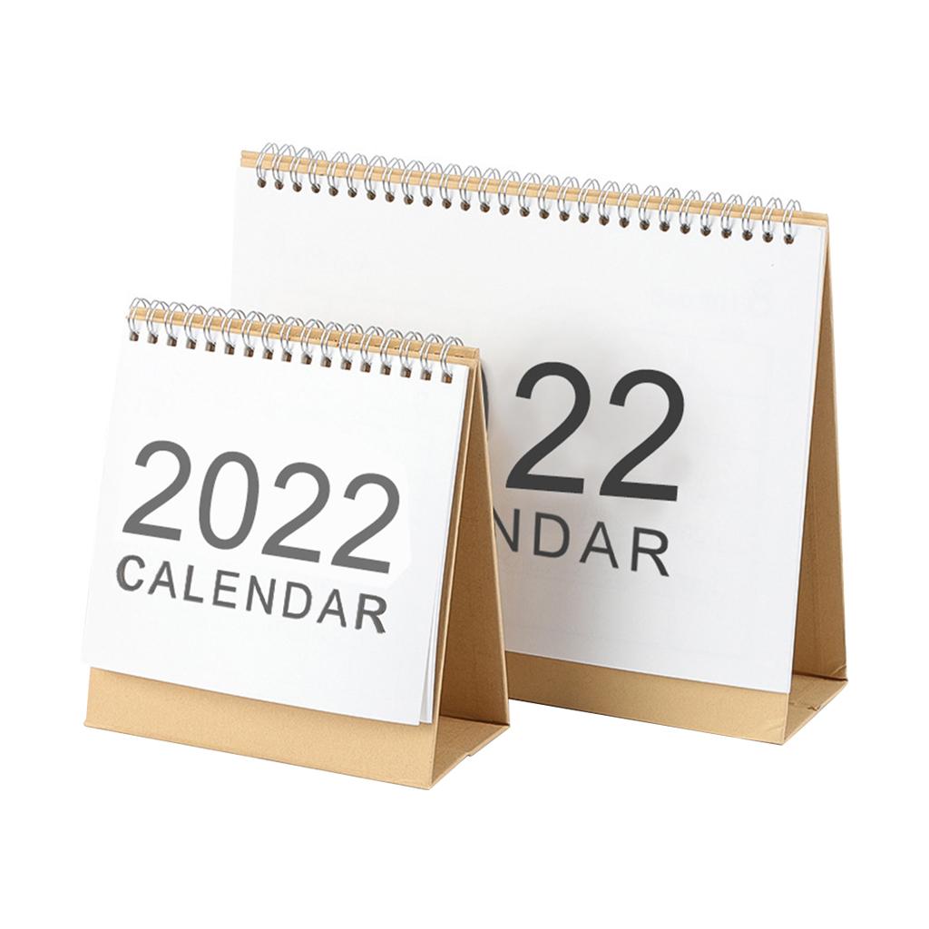 2022 Desk Calendar Coil Wirebound Yearly Simple Design for Desktop Home 18.5x21cm