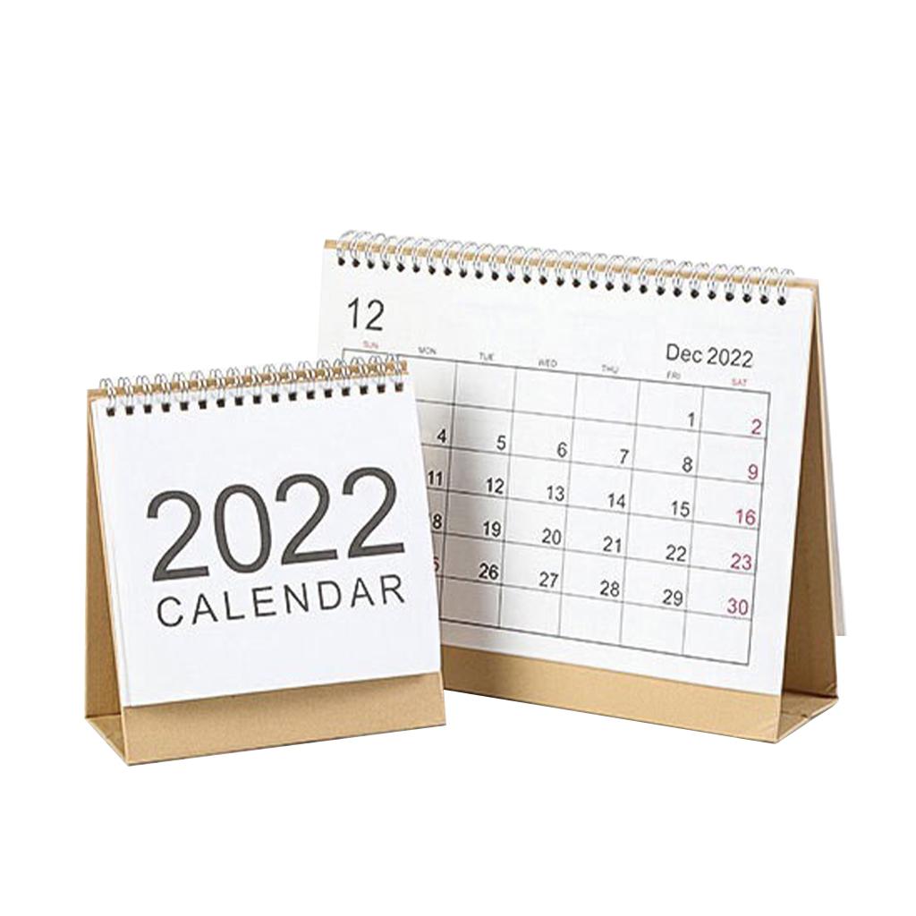 2022 Desk Calendar Coil Wirebound Yearly Simple Design for Desktop Home 18.5x21cm