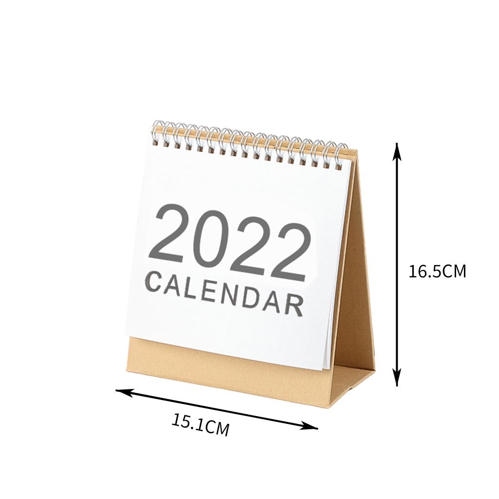 2022 Desk Calendar Coil Wirebound Yearly Simple Design for Desktop Home 16.5x15.1cm