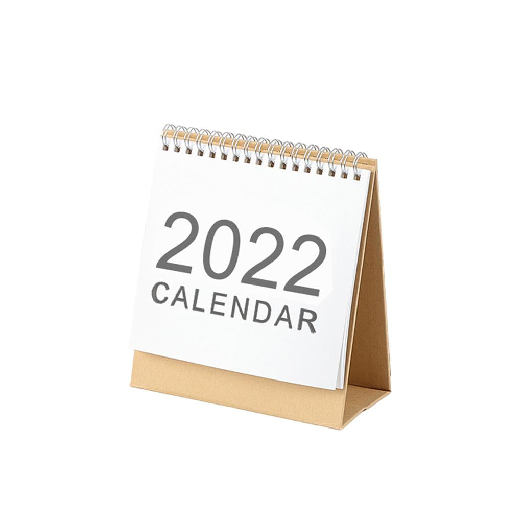 2022 Desk Calendar Coil Wirebound Yearly Simple Design for Desktop Home 16.5x15.1cm