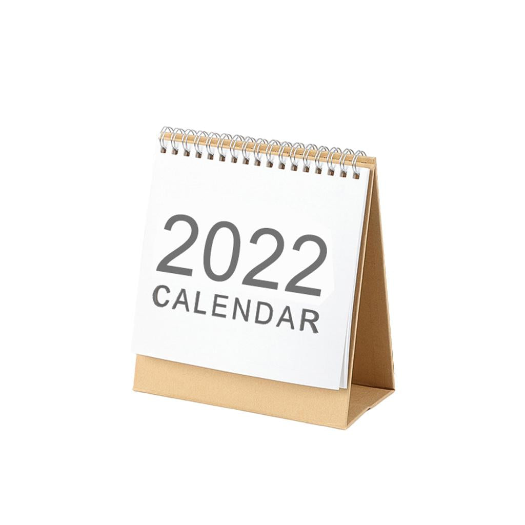 2022 Desk Calendar Coil Wirebound Yearly Simple Design for Desktop Home 16.5x15.1cm