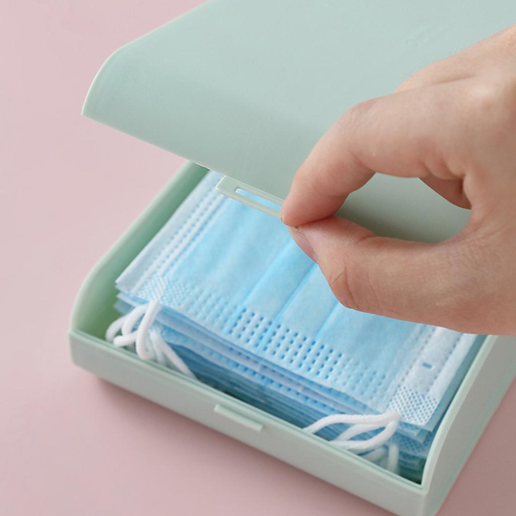 Lightweight Mask Box Pollution-Free Anti-Dust Keep Mask Clean for Home Green