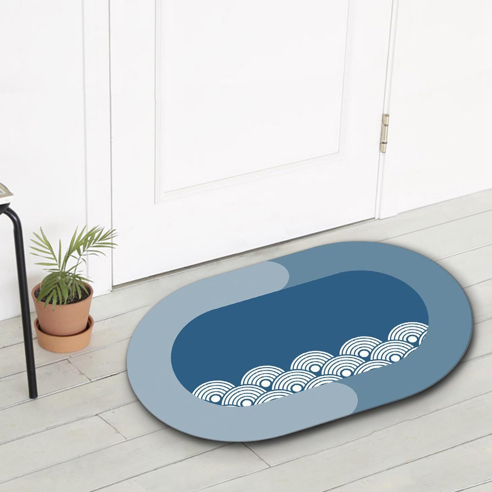 Anti-Slip Bath Mat 50x80cm Comfortable Soft Quick Drying for Shower Bathroom blue