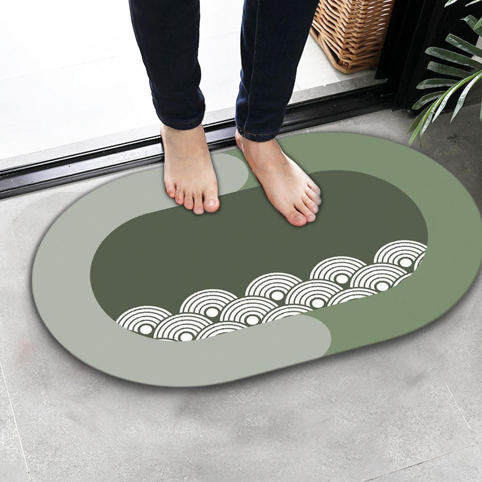 Anti-Slip Bath Mat 50x80cm Comfortable Soft Quick Drying for Shower Bathroom green