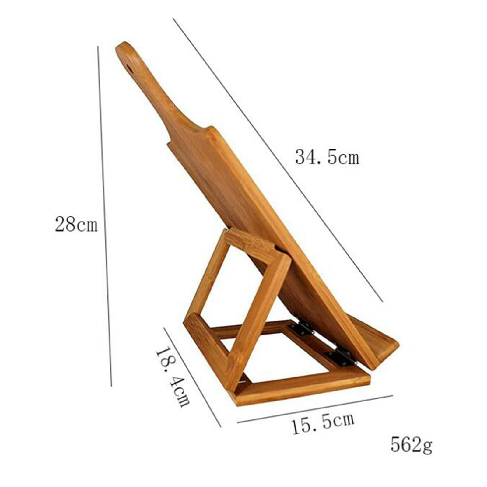 Portable BamBoo Book Stand Large Cookbook Holder Home Office Reading Rest