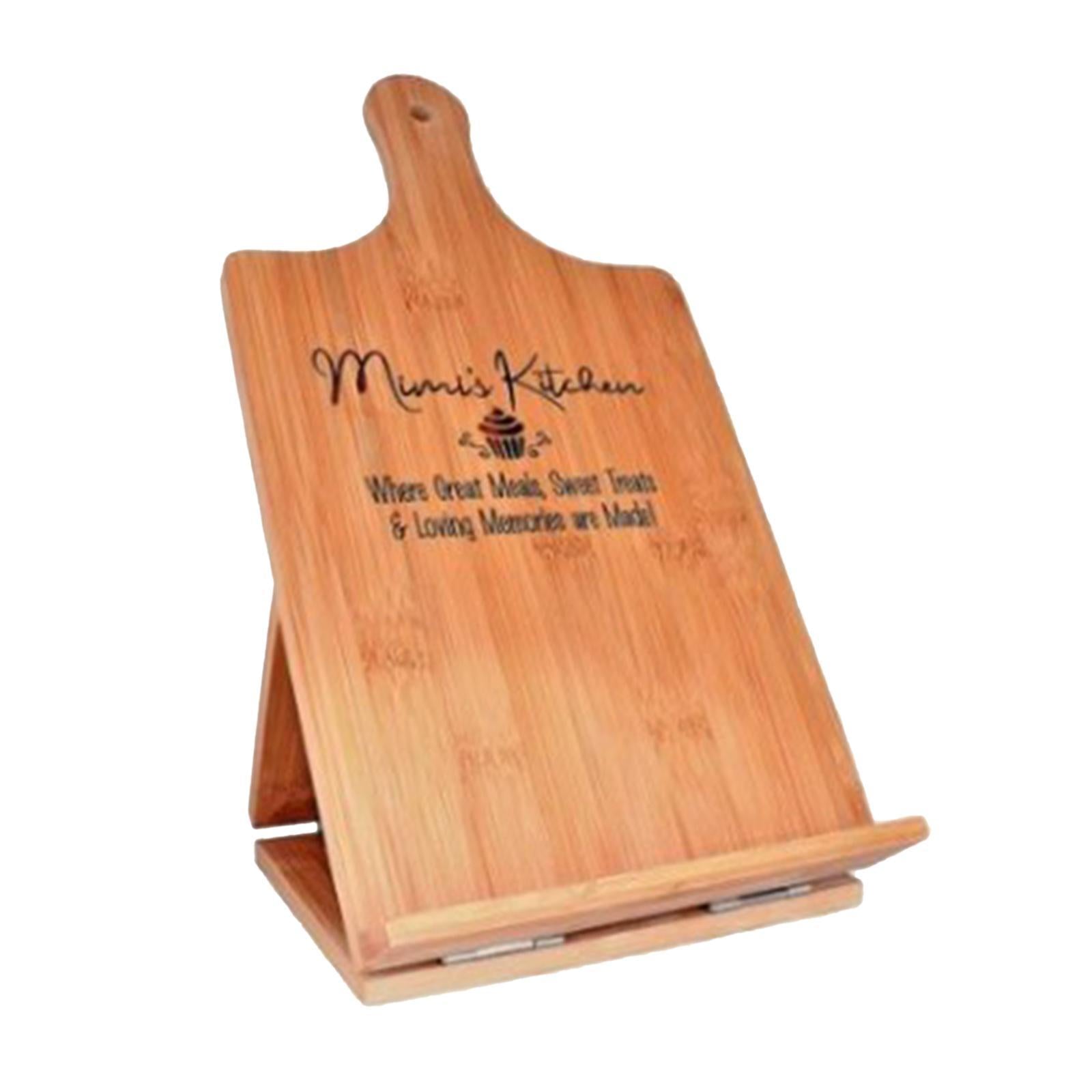 Portable BamBoo Book Stand Large Cookbook Holder Home Office Reading Rest