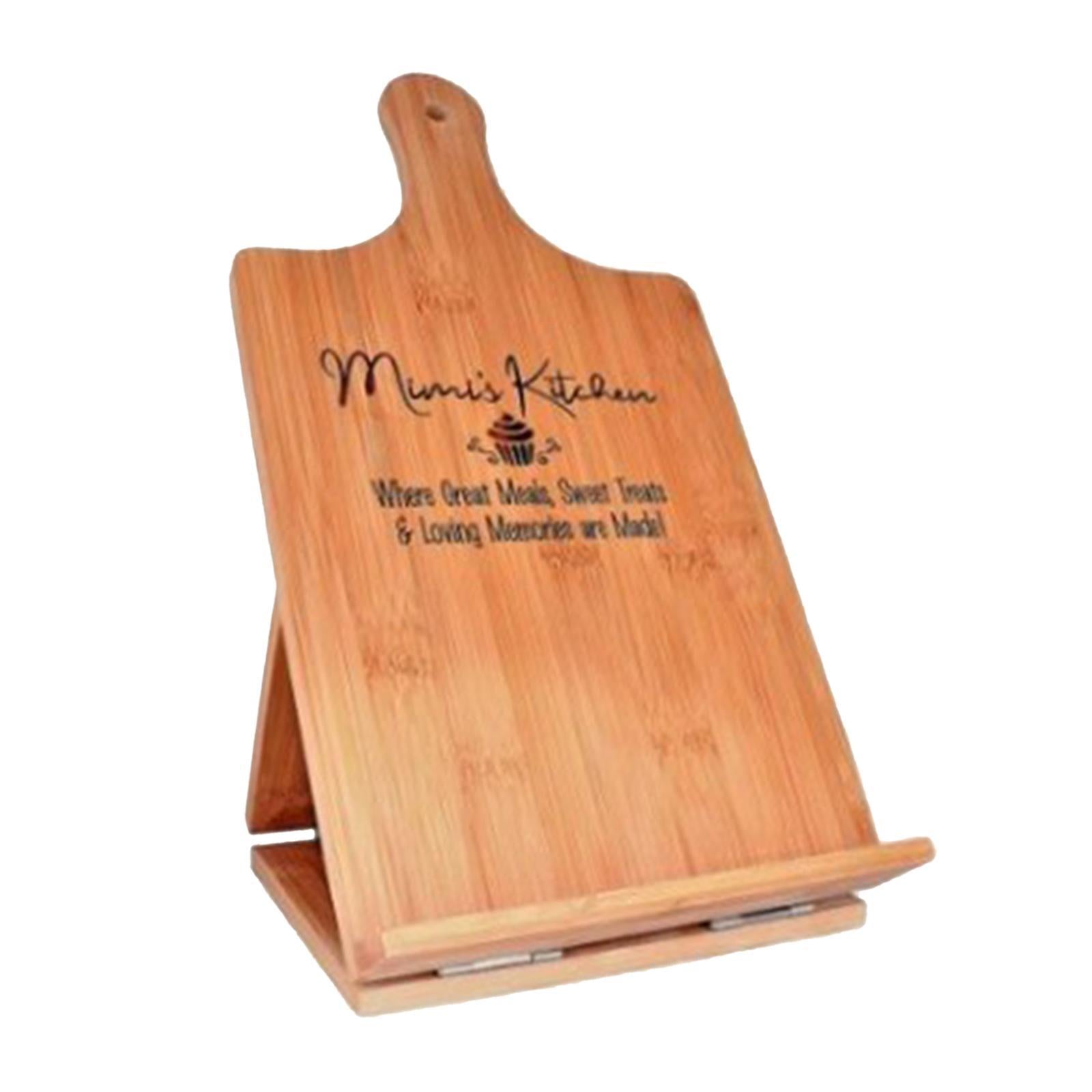 Portable BamBoo Book Stand Large Cookbook Holder Home Office Reading Rest