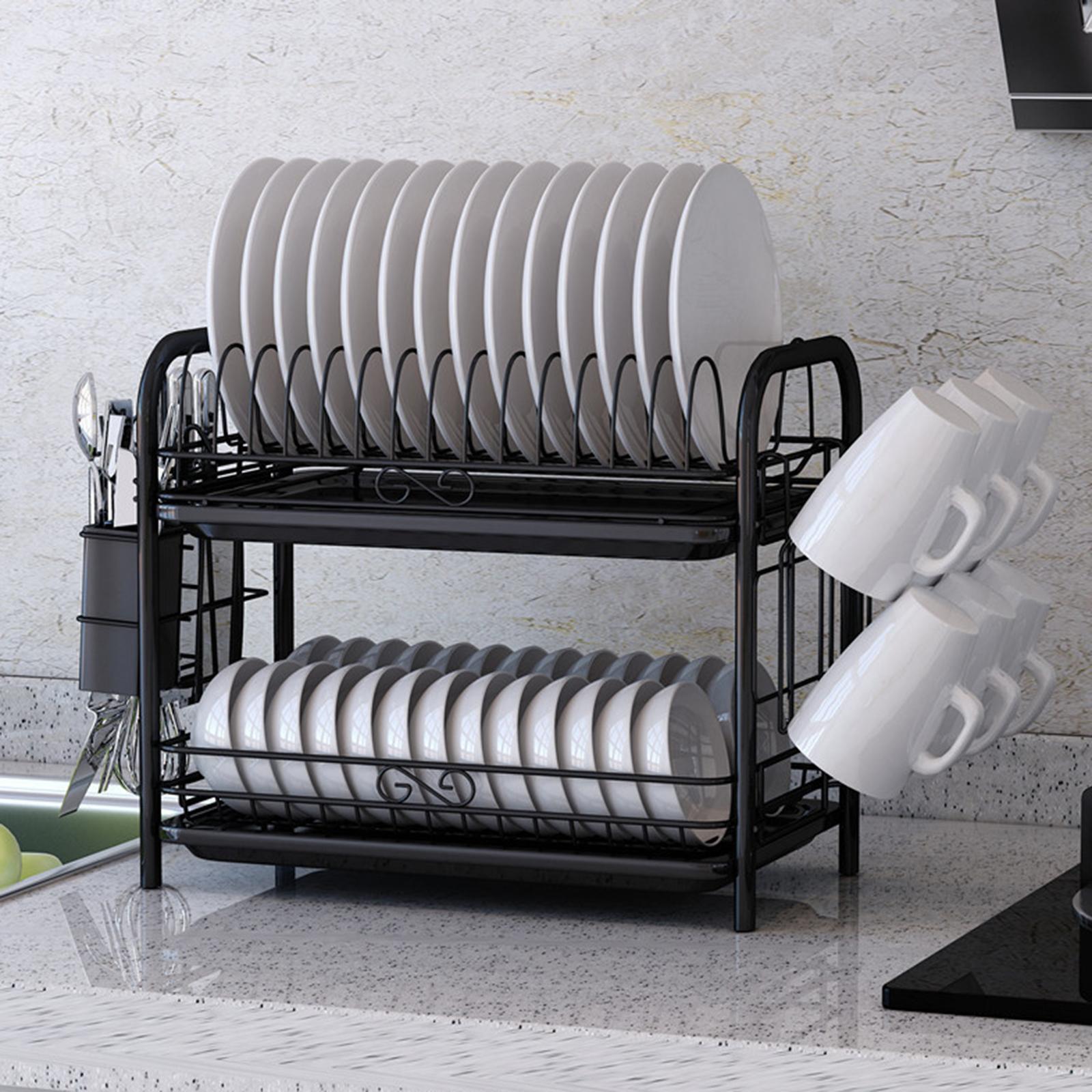 Multi-Functional Dish Drying Rack Tableware Organizer Kitchen Supplies 2 Tier