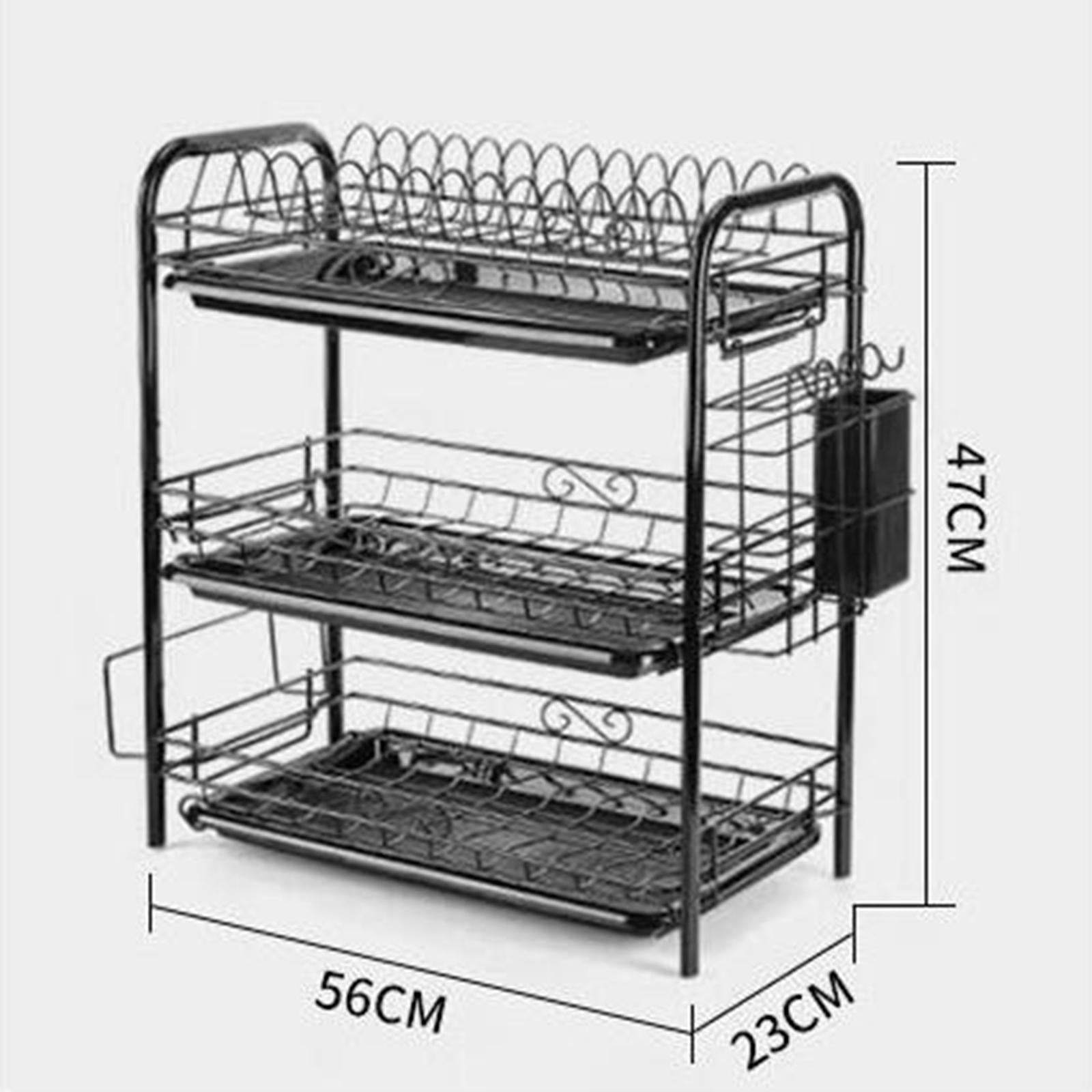 Multi-Functional Dish Drying Rack Tableware Organizer Kitchen Supplies 3 Tier