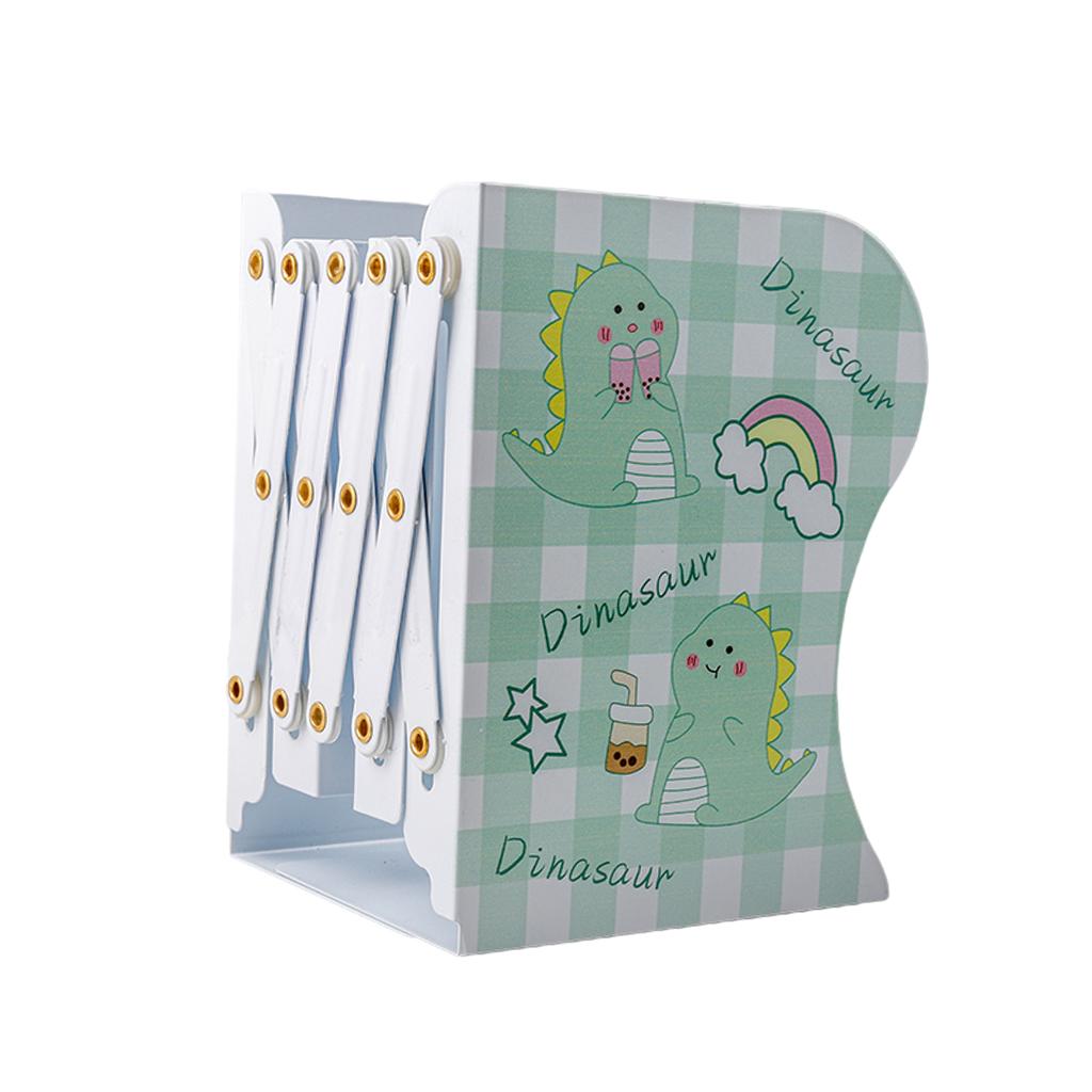 Retractable Bookend Desktop Book Holder Organizer Stand for Office L Green