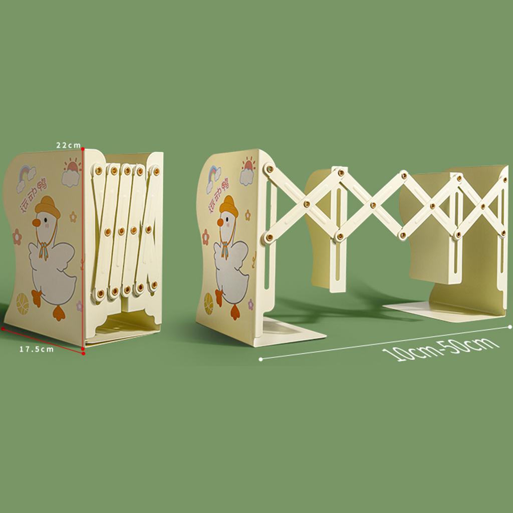 Retractable Bookend Desktop Book Holder Organizer Stand for Office XL Yellow
