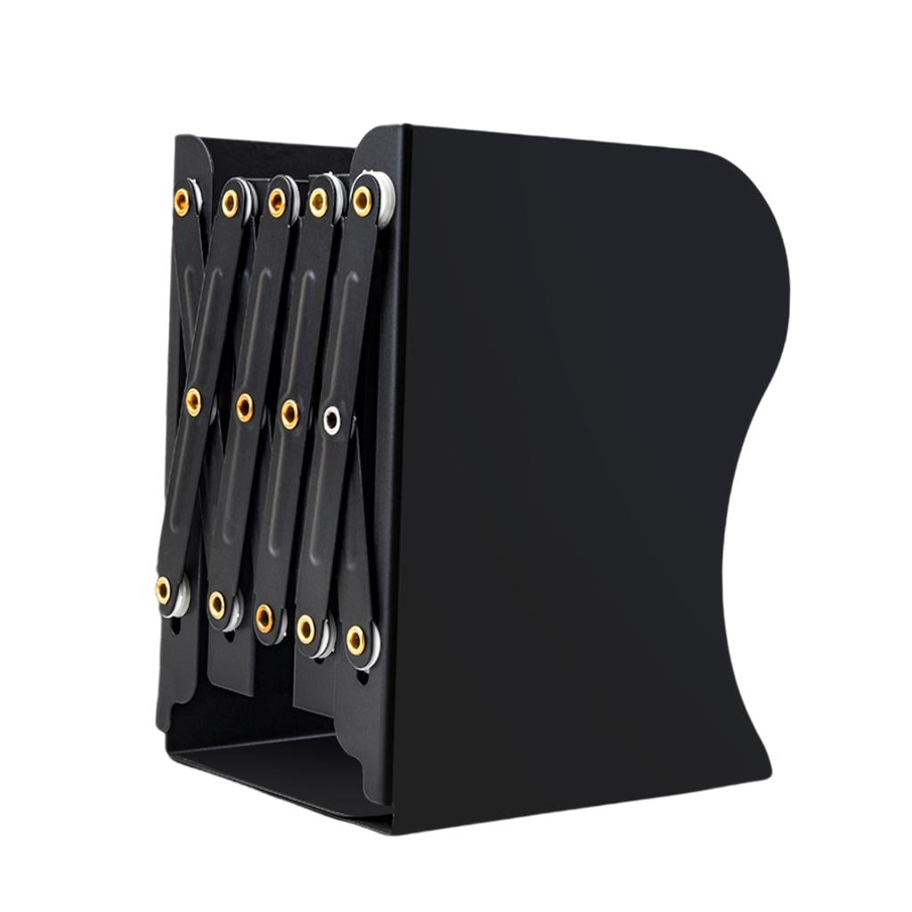 Retractable Bookend Desktop Book Holder Organizer Stand for Office XL Black