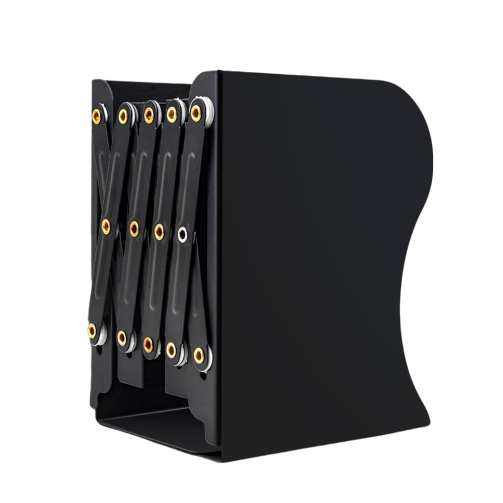 Retractable Bookend Desktop Book Holder Organizer Stand for Office XL Black