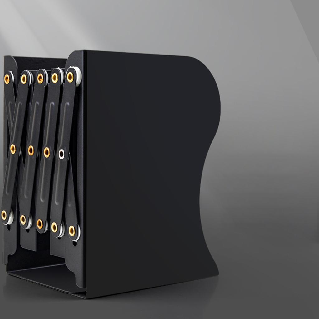 Retractable Bookend Desktop Book Holder Organizer Stand for Office XL Black