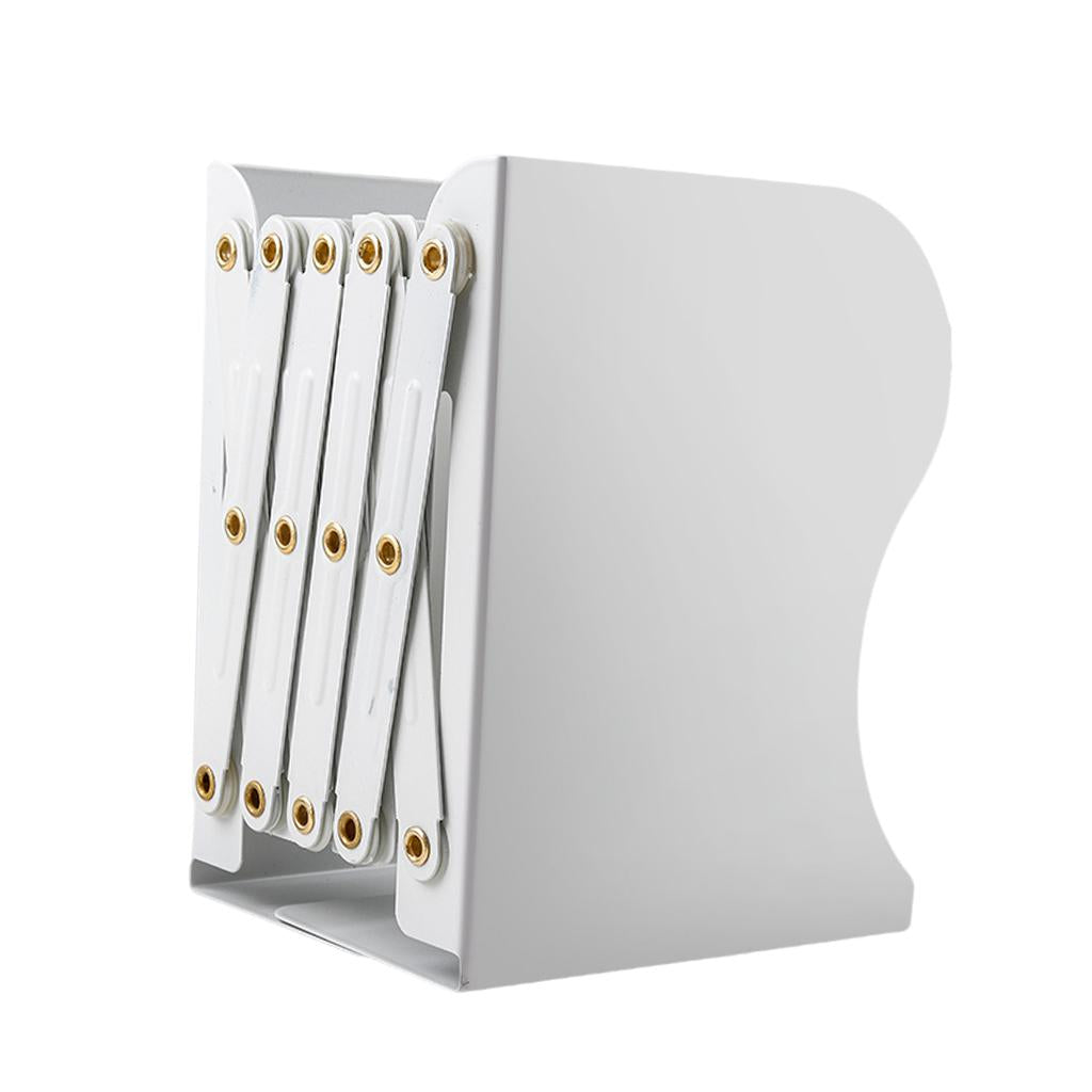 Retractable Bookend Desktop Book Holder Organizer Stand for Office XL White