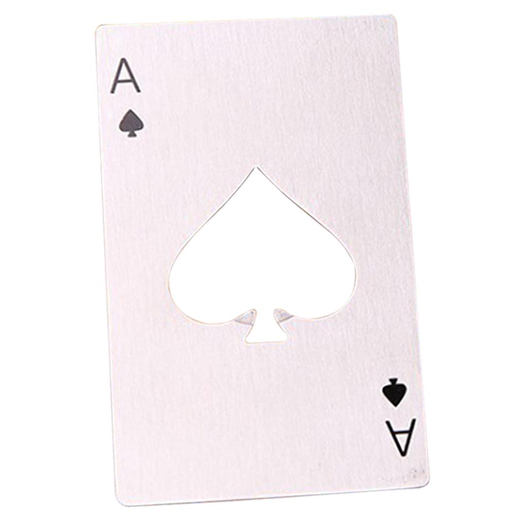 2xMultifunction Credit Card Size Bottle Openers Sturdy Ace Poker Opener Silver