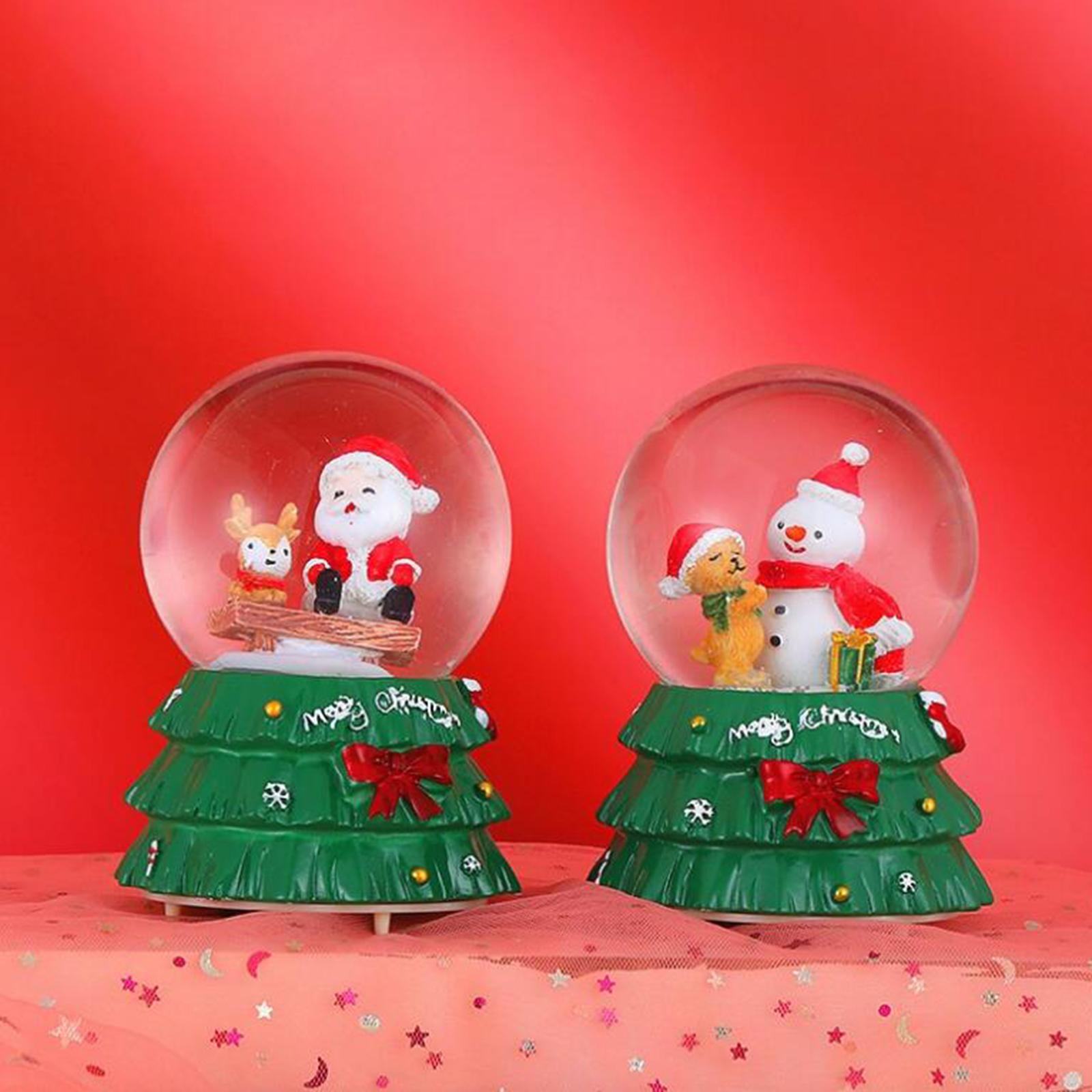 Christmas Romantic Ball Music Box Decoration for New Year Santa + Tree