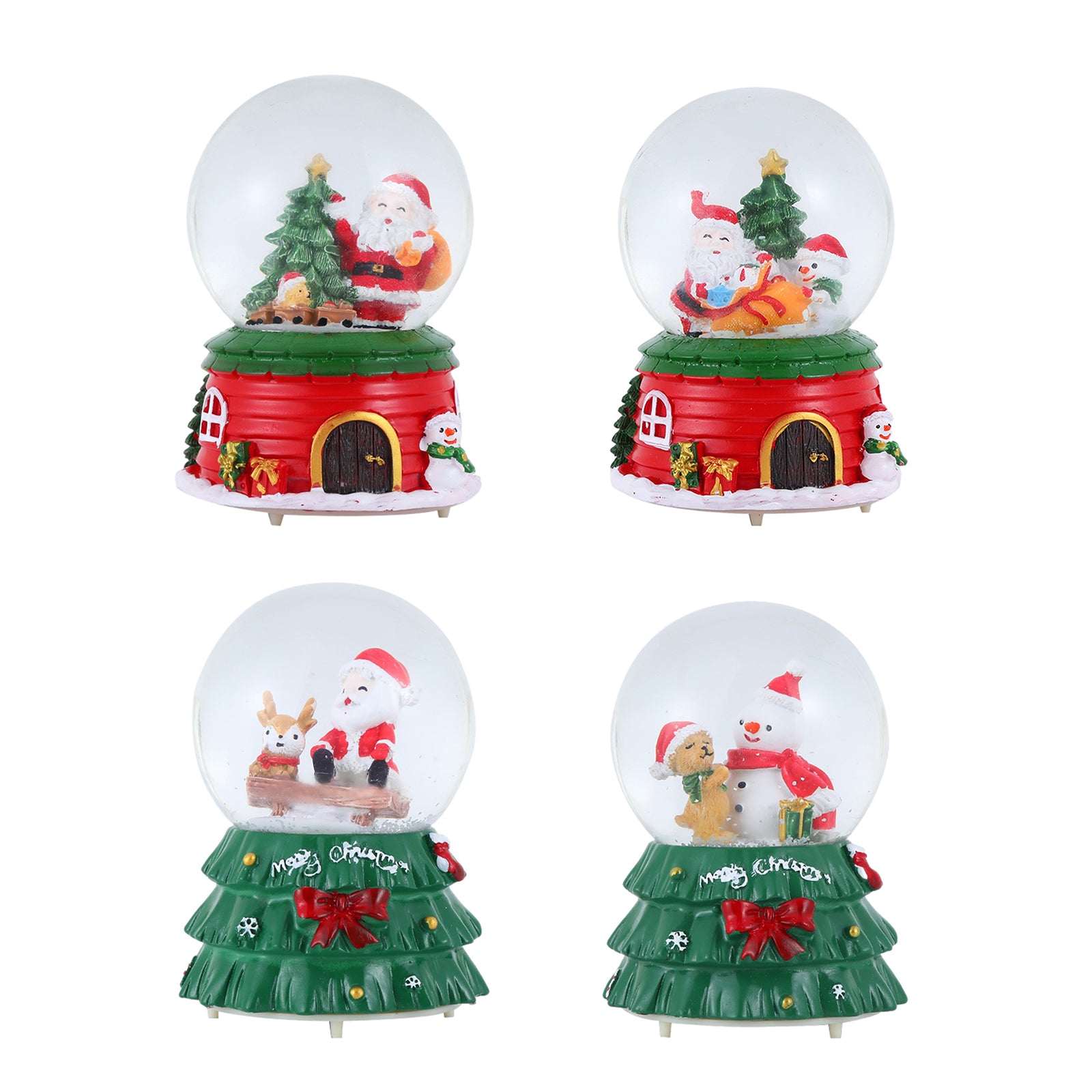 Christmas Romantic Ball Music Box Decoration for New Year Santa + Tree