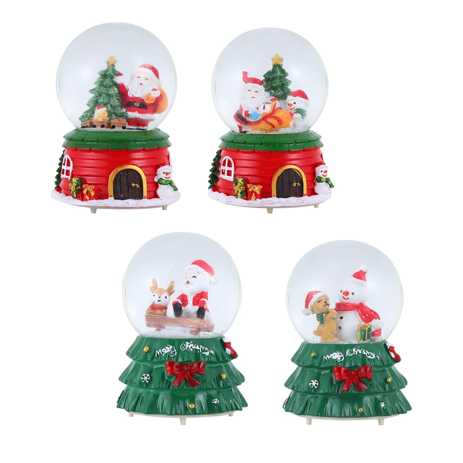 Christmas Romantic Ball Music Box Decoration for New Year Santa + Tree