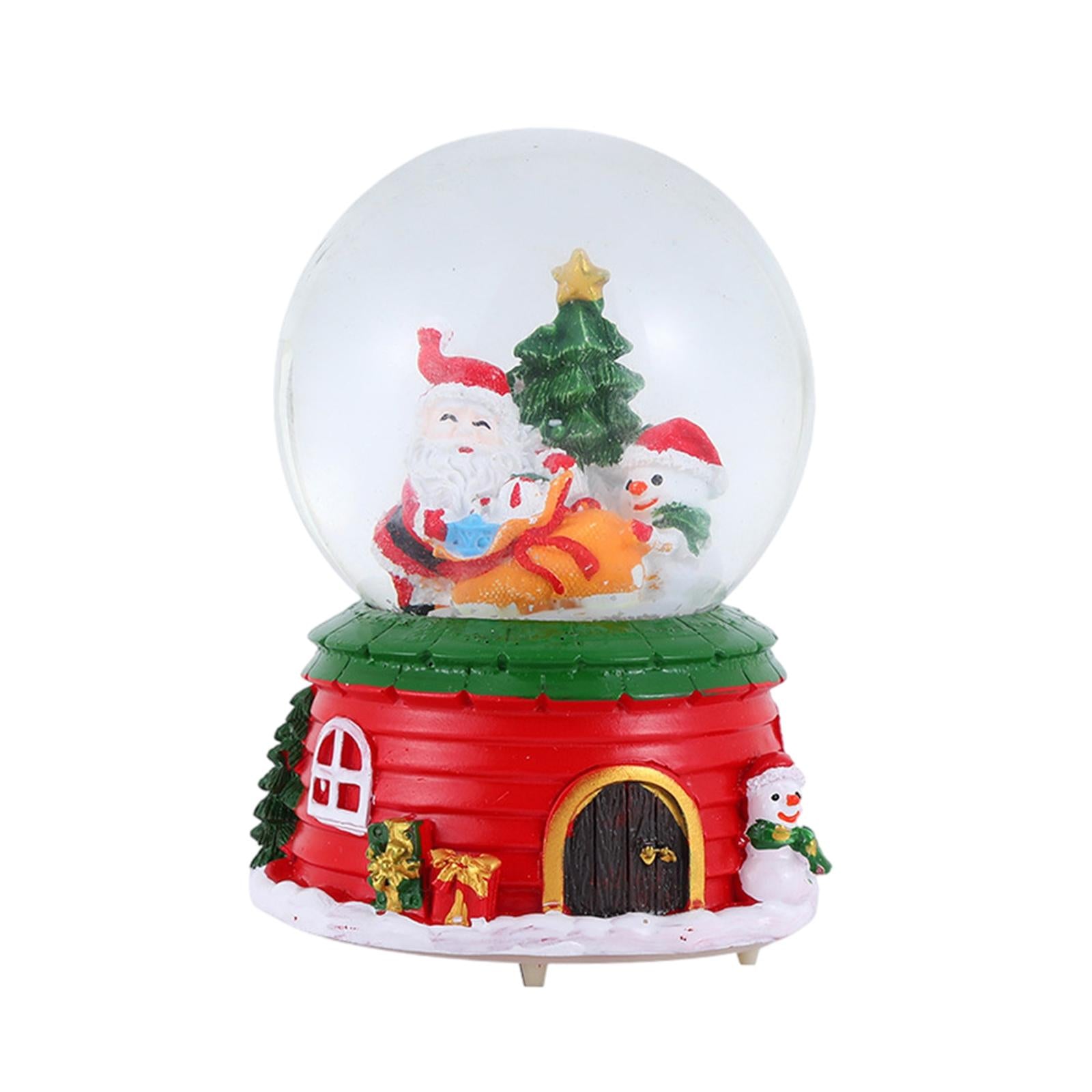 Christmas Romantic Ball Music Box Decoration for New Year Santa + Snowman