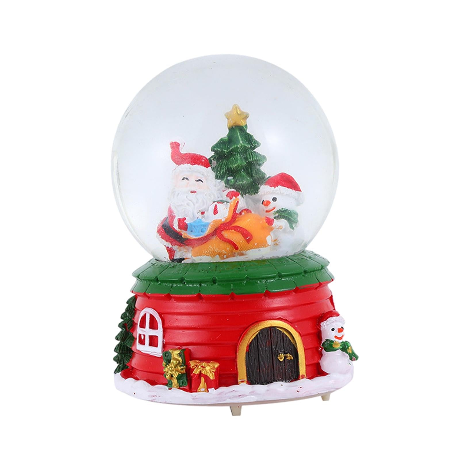 Christmas Romantic Ball Music Box Decoration for New Year Santa + Snowman