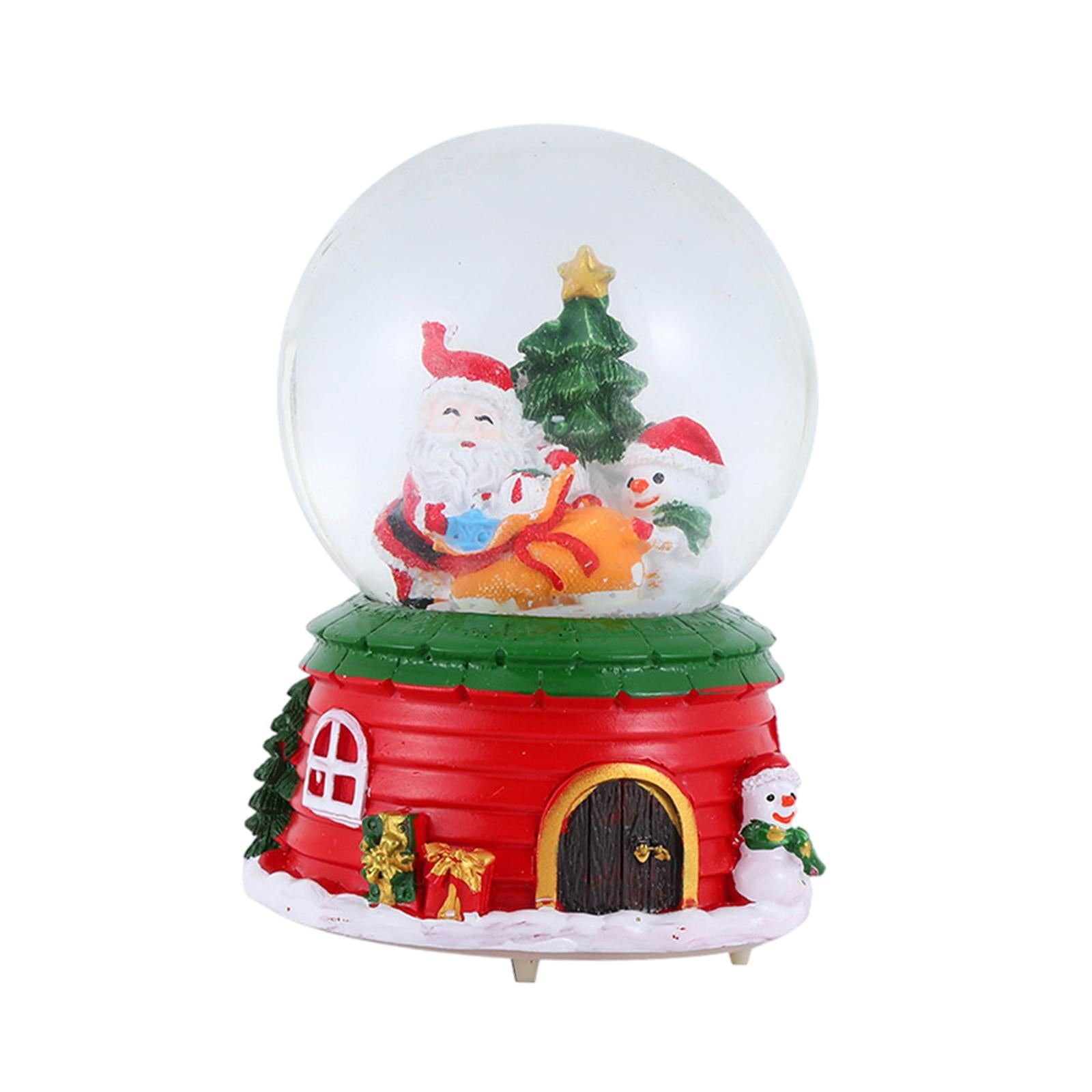 Christmas Romantic Ball Music Box Decoration for New Year Santa + Snowman