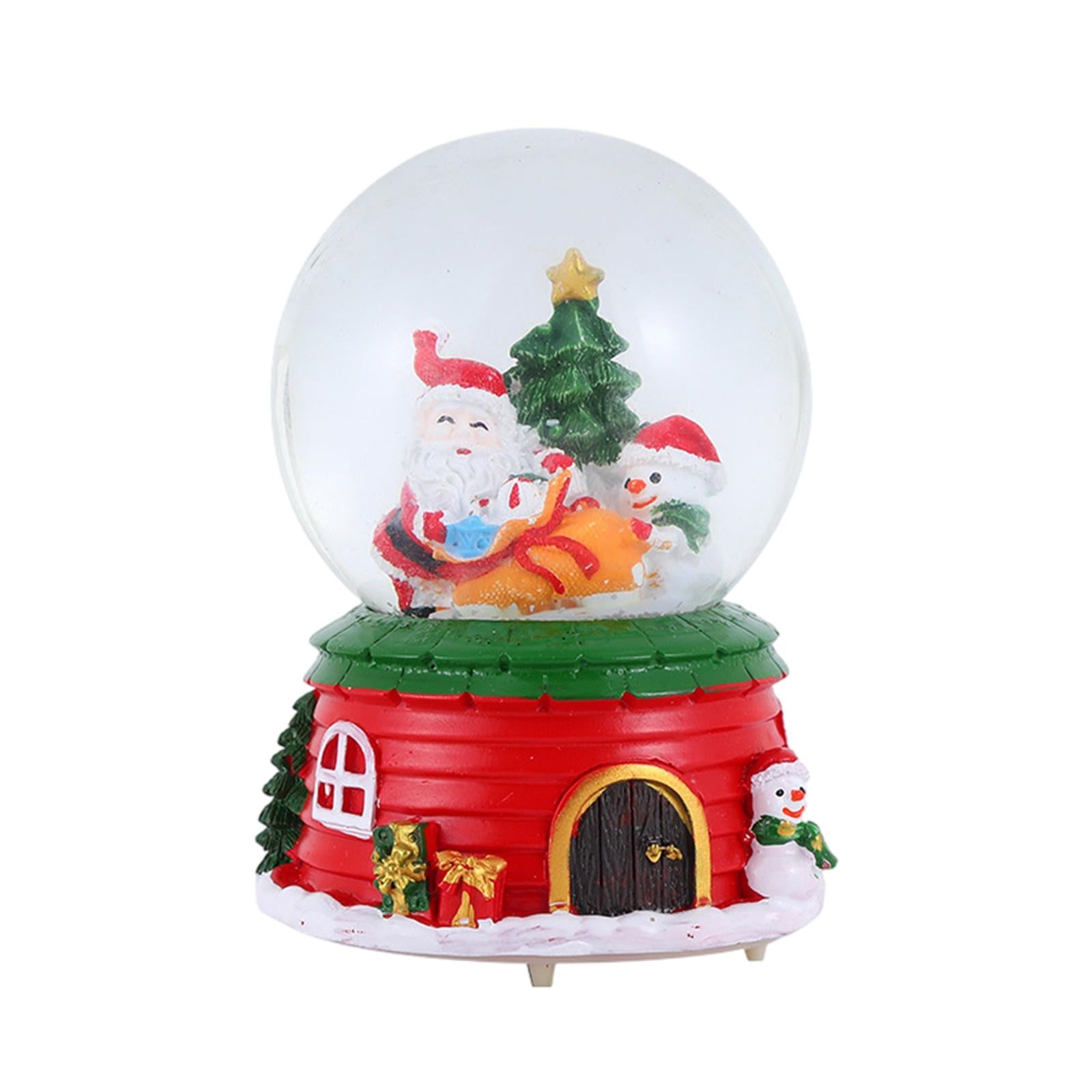 Christmas Romantic Ball Music Box Decoration for New Year Santa + Snowman