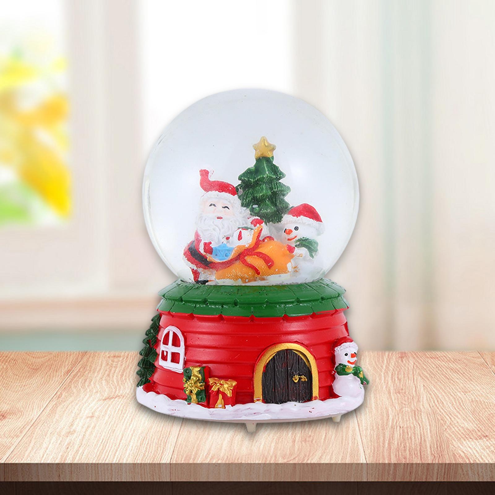 Christmas Romantic Ball Music Box Decoration for New Year Santa + Snowman