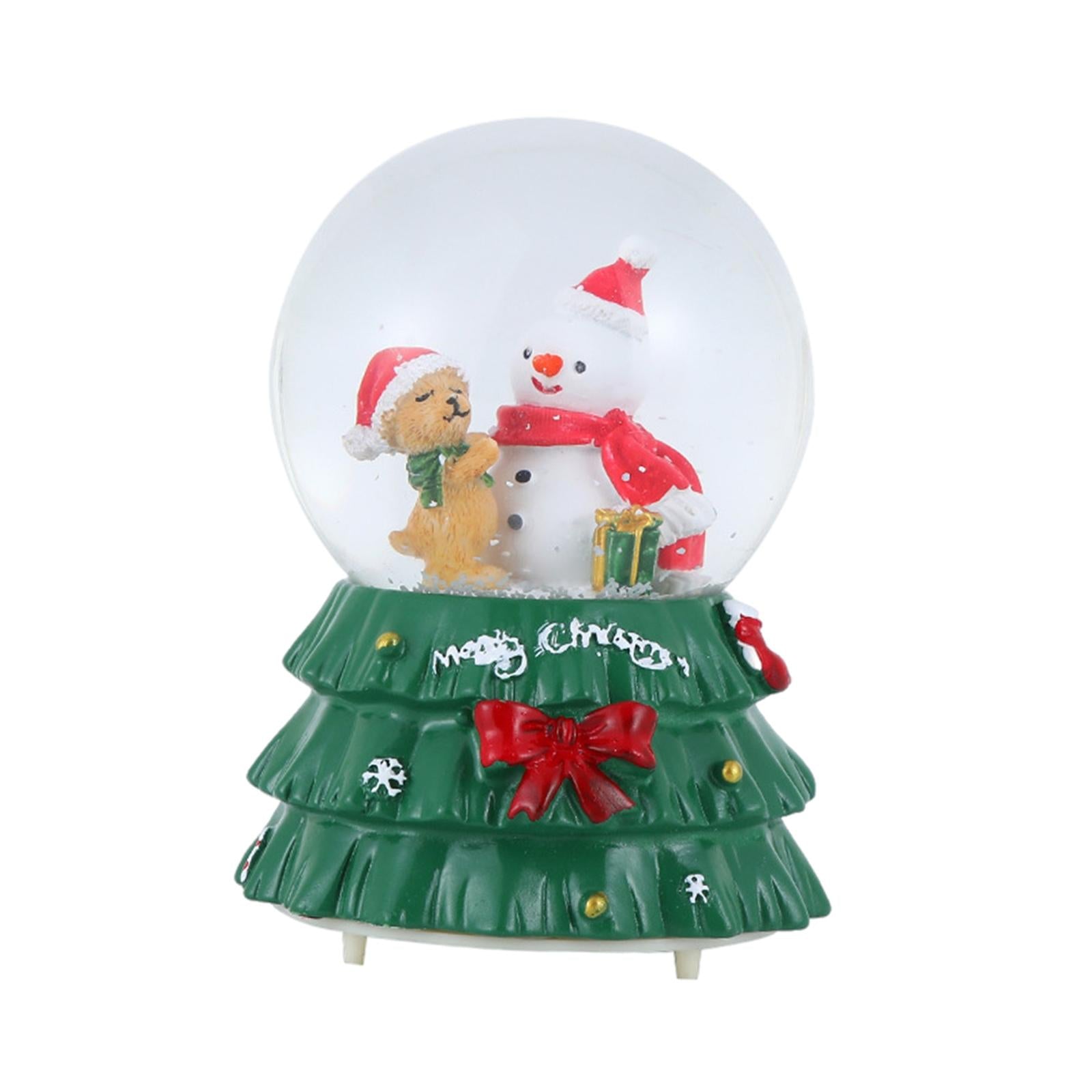 Christmas Romantic Ball Music Box Decoration for New Year Snowman