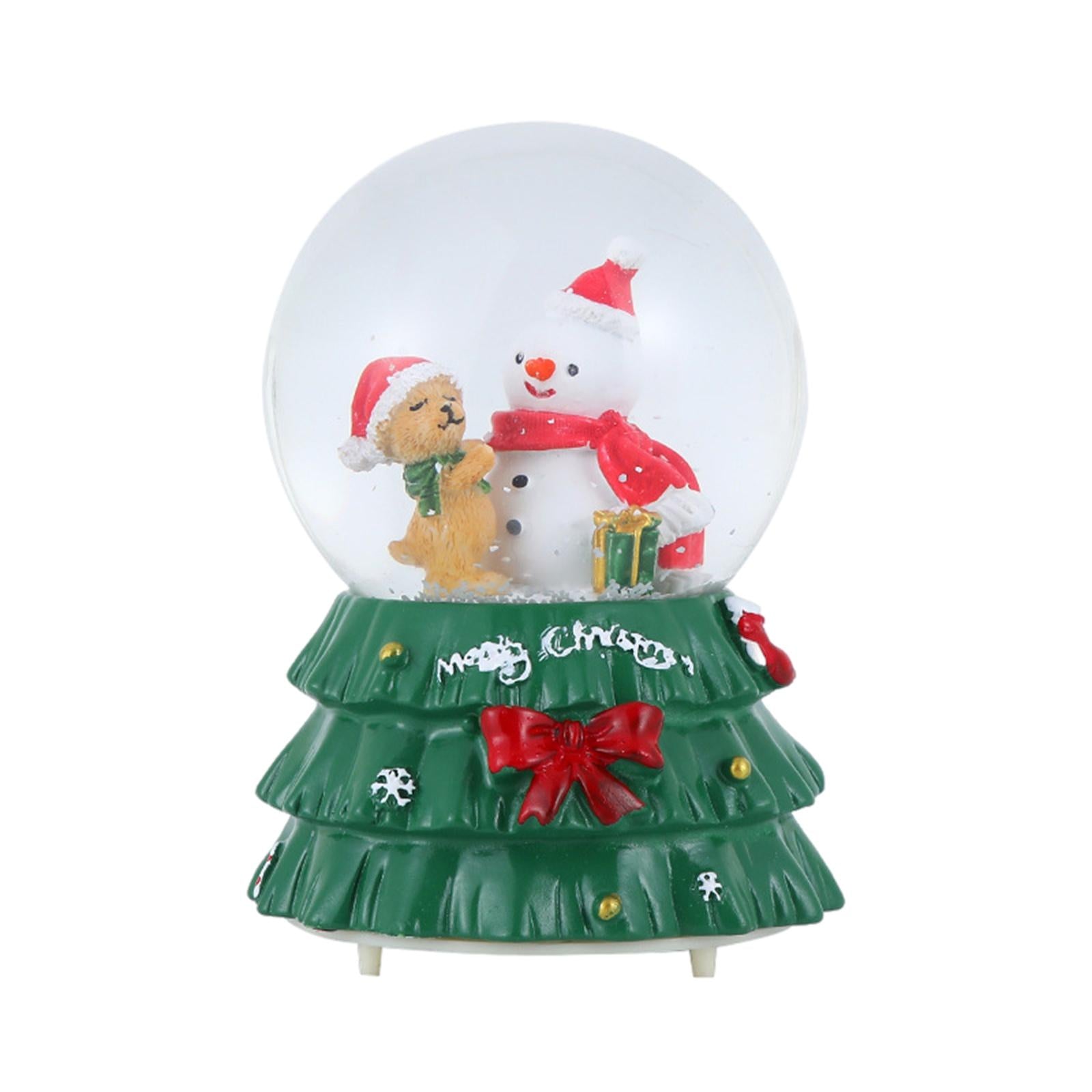 Christmas Romantic Ball Music Box Decoration for New Year Snowman